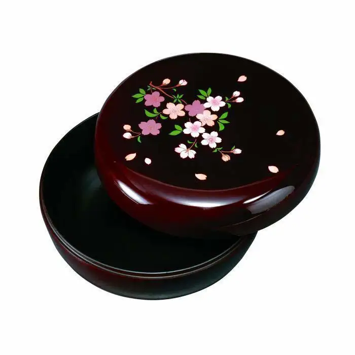 菓子器 6.0寸 溜 里桜（内梨地）【YG92】