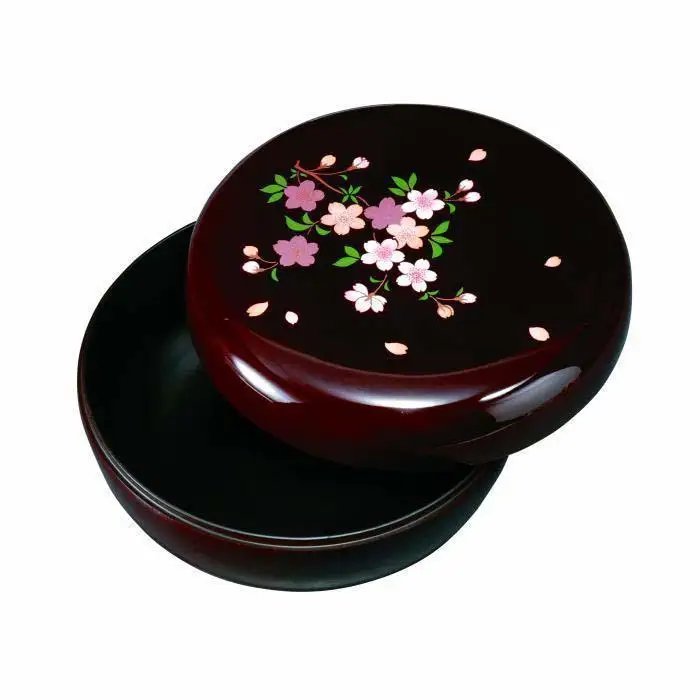 菓子器 6.0寸 溜 里桜（内梨地）【YG92】