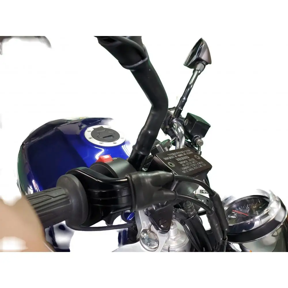 世界初　日米特許取得　熱収縮チューブ付バイク用バックミラー型前後ドライブレコーダー