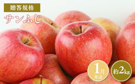 【レビューキャンペーン】≪令和8年産先行受付≫令和9年1月発送! 贈答規格サンふじ約2kg 青森県平川市産[hi-0038-016-1]
