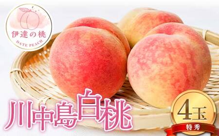【2026年出荷分先行予約】福島県産 川中島白桃の特秀 4玉入り (約1.2kg) 株式会社エールアップ 特秀 伊達の桃 桃 フルーツ 果物 もも モモ momo F21C-077