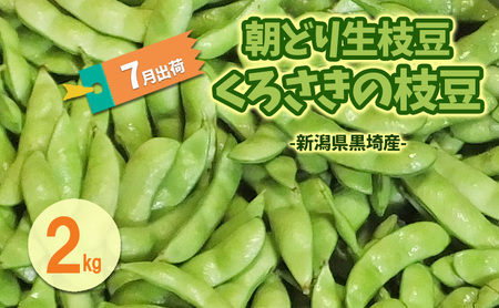 6月末～7月くろさきの枝豆2kg 新潟県黒埼産  朝どり生枝豆