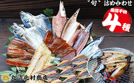 季節の干物 厳選４種｜北村商店 店主が選ぶ 旬の魚 尾鷲 熊野灘 鮮魚 あじ かます うるめいわし 太刀魚 さんま つなぎ鯵みりん まぐろ 冷凍 ふるさと納税 SE-18