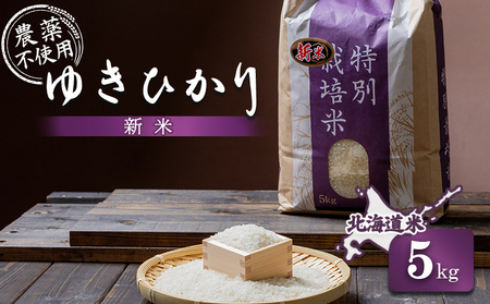 【2025年産】 北海道産 ゆきひかり 5kg（無化学肥料・農薬不使用）【25108】