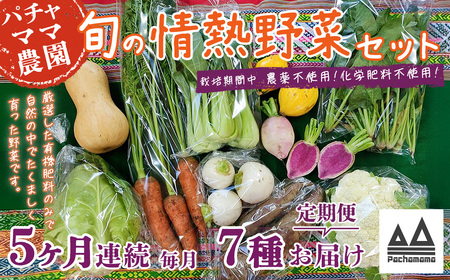 野菜 無農薬 農園自慢の情熱野菜セット  7品 【 5ヶ月 連続 お届け 】