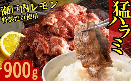 【瀬戸内レモン塩だれ】牛ハラミ 900g(300g×3パック) 尾野精肉店の牛ハラミ【肉 訳あり 小分け 真空パック 冷凍 牛肉 ハラミ 味付き 焼肉 BBQ 広島県 竹原市】