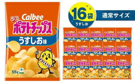カルビー ポテトチップス【うすしお】16袋 K194-002_03 菓子