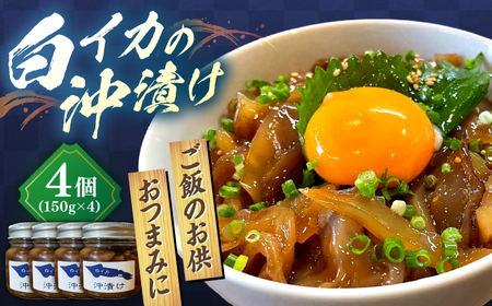 イカ 白イカ(ケンサキイカ)の沖漬け150g×4個セット 島根県松江市/海ひこ株式会社[ALDY002] イカ イカ