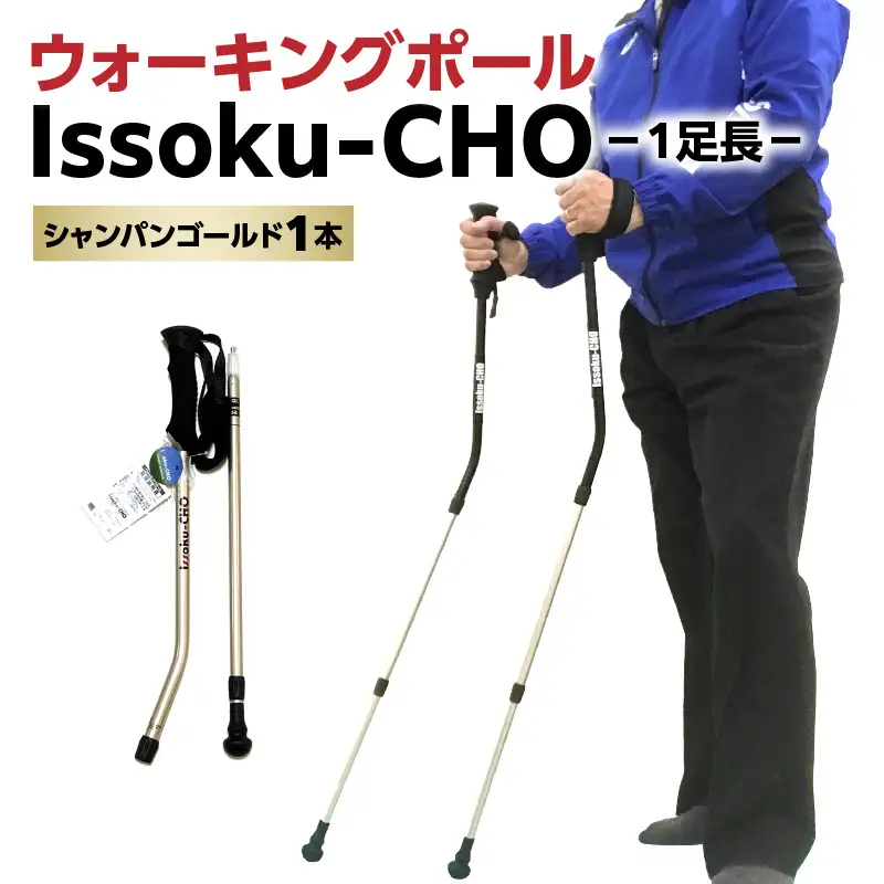 ウォーキングポール Issoku-CHO（1足長） シャンパンゴールド 1本 R17008