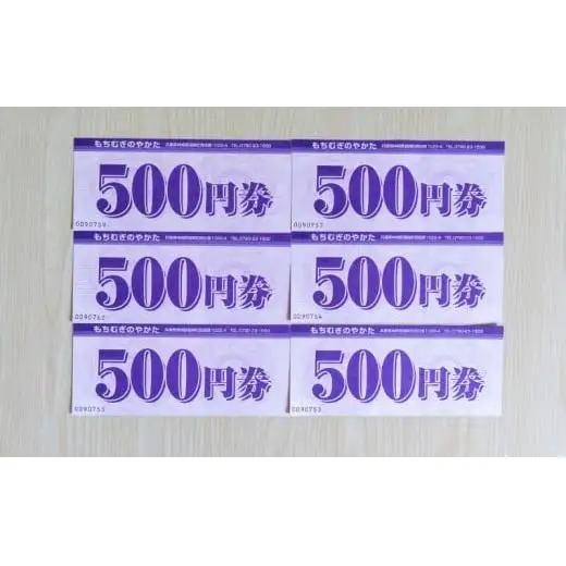 もちむぎ商品券3,000円分
