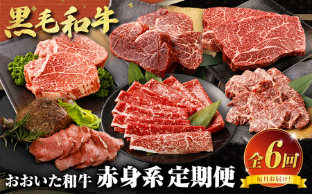 【6カ月定期便】毎月お届け！ おおいた和牛を贅沢に味わい尽くす半年間定期便／赤身系 計約2.18kg