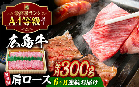 【全6回定期便】牛肉 焼肉 肩ロース 300g [APAZ071] 牛肉