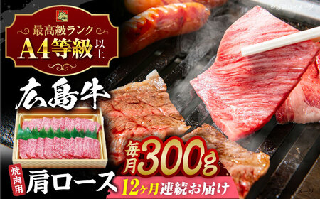 【全12回定期便】牛肉 焼肉 肩ロース 300g [APAZ072] 牛肉