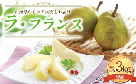 FYN6-056 ≪2026年先行予約≫贈答用 山形県産 西洋梨 ラ・フランス 約3kg (9～10玉) 秀品 2026年11月中旬から順次発送 洋梨 洋なし ラフランス 秋果実 果物 くだもの フルーツ 贈り物 ギフト 産地直送 山形県 西川町 月山