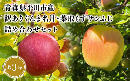 ≪2026年12月上旬頃より発送≫青森県産 訳あり ぐんま名月・葉とらずサンふじ 詰め合わせセット 約3kg【青森県 平川市 なるみ農園】家庭用 訳アリ 青森 青森県産 平川 りんご リンゴ 林檎 くだもの 果物 フルーツ［hi-0036-007］