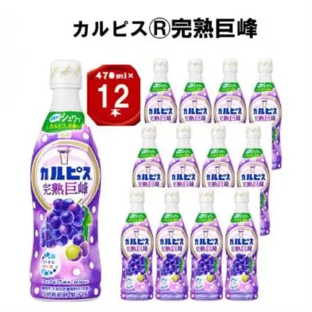 「カルピス(R) 完熟巨峰」プラスチックボトル 470ml×12本_飲料・ドリンク  ジュース _【1604076】