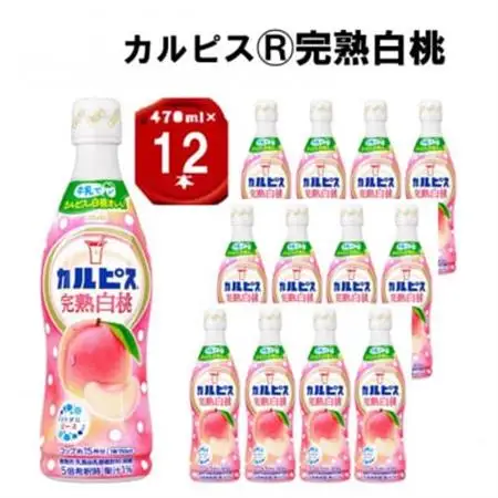 「カルピス(R) 完熟白桃」プラスチックボトル 470ml×12本_飲料・ドリンク  ジュース _【1604081】