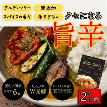 発酵スパイスカレー21個 ★白山麓のW発酵とスパイス5種  クセになる旨辛 グルテンフリー＆無添加_惣菜・加工品 カレー  _【配送不可地域：離島】【1586919】