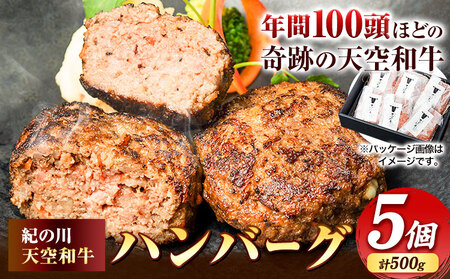 ハンバーグ 肉 黒毛和牛 ハンバーグ 天空和牛ハンバーグ 約500g (約100g×5個)《30日以内に出荷予定(土日祝除く)》有限会社松牛 和歌山県 紀の川市 熊野牛 紀の川天空和牛 惣菜 おかず