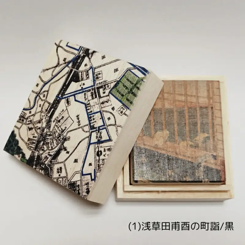 【桐箱(二重箱)】名所江戸水景 [(1)浅草田甫酉の町詣] 1ケ (カラー：黒)_0154-004-T06-1