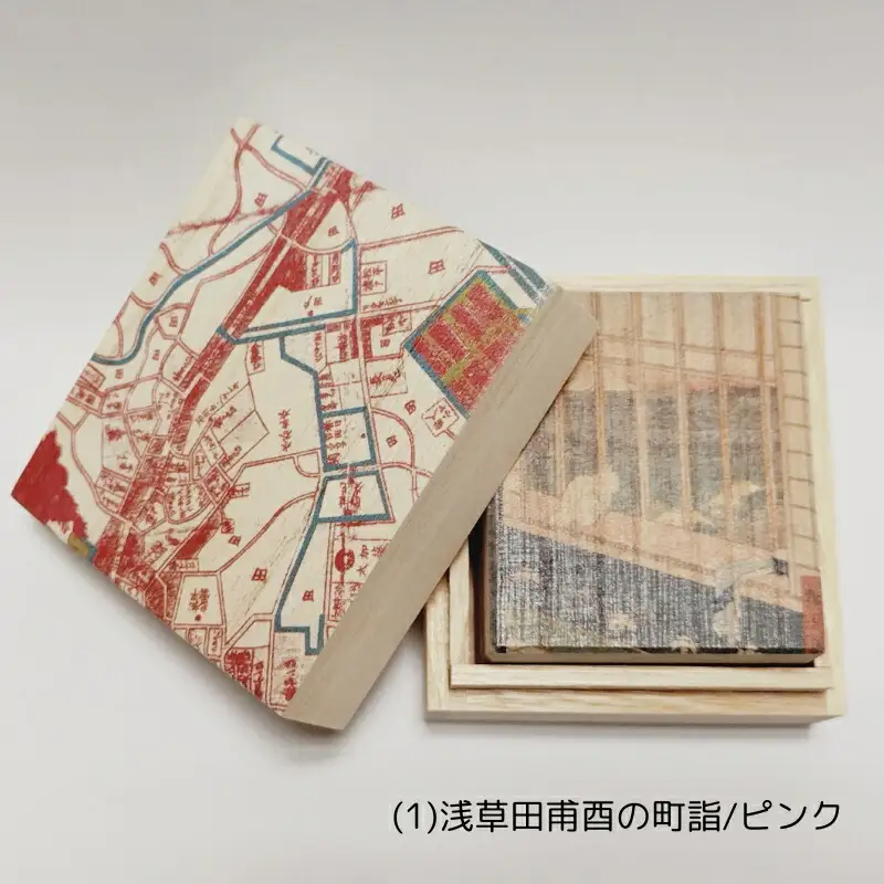 【桐箱(二重箱)】名所江戸水景 [(1)浅草田甫酉の町詣] 1ケ (カラー：ピンク)_0154-004-T06-2
