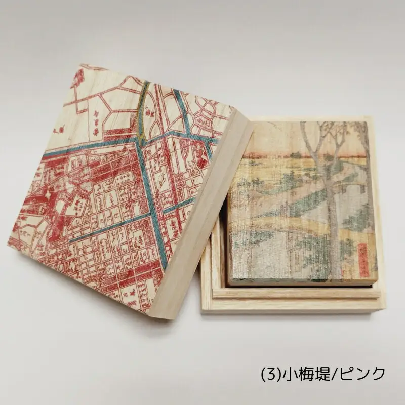 【桐箱(二重箱)】名所江戸水景 [(3)小梅堤] 1ケ (カラー：ピンク)_0154-013-T06-2