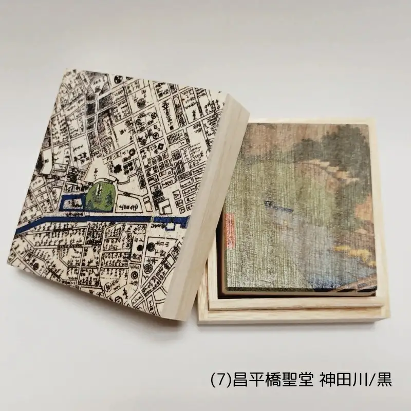 【桐箱(二重箱)】名所江戸水景 [(7)昌平橋聖堂 神田川] 1ケ (カラー：黒)_0154-009-T06-1