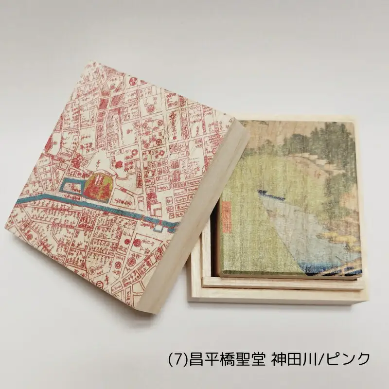 【桐箱(二重箱)】名所江戸水景 [(7)昌平橋聖堂 神田川] 1ケ (カラー：ピンク)_0154-009-T06-2