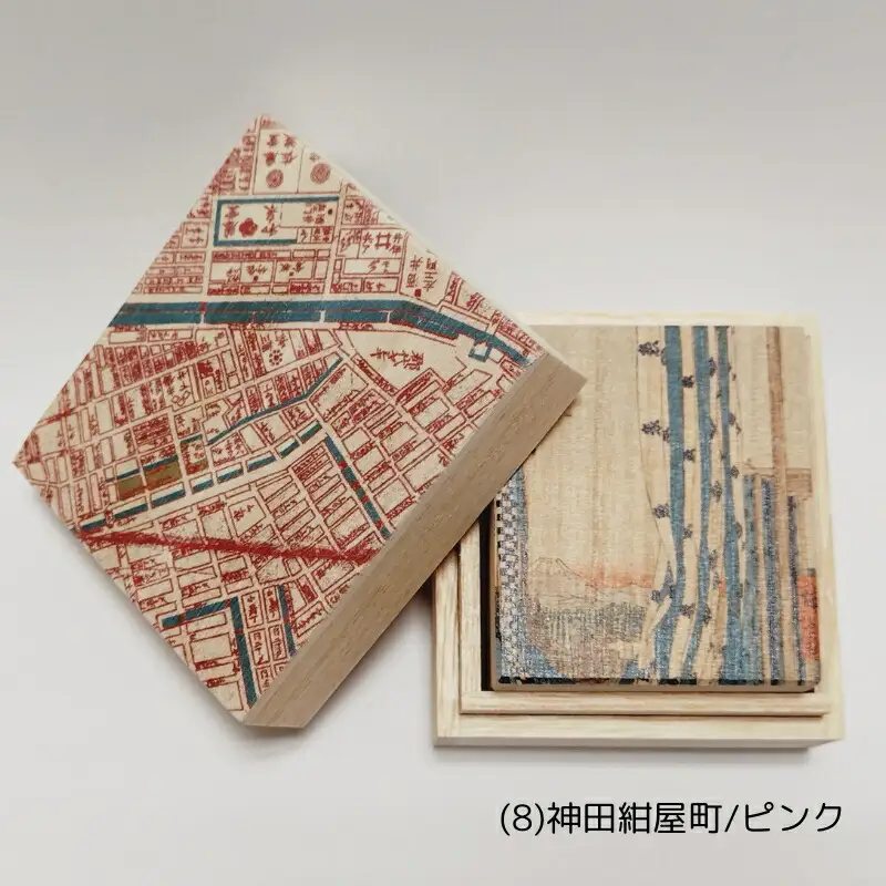 【桐箱(二重箱)】名所江戸水景 [(8)神田紺屋町] 1ケ (カラー：ピンク)_0154-010-T06-2