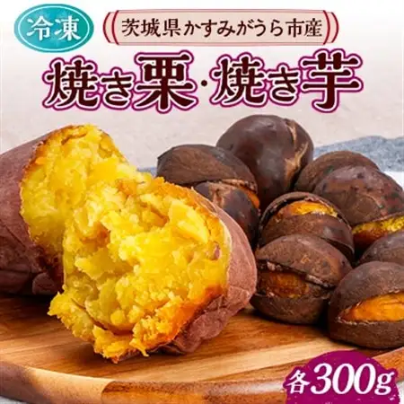 長方屋の詰め合わせセット(冷凍焼き栗・冷凍焼き芋 各300g)_果物・フルーツ 栗  くり クリ  野菜 さつまいも いも サツマイモ 薩摩芋_【配送不可地域：離島】【1593052】
