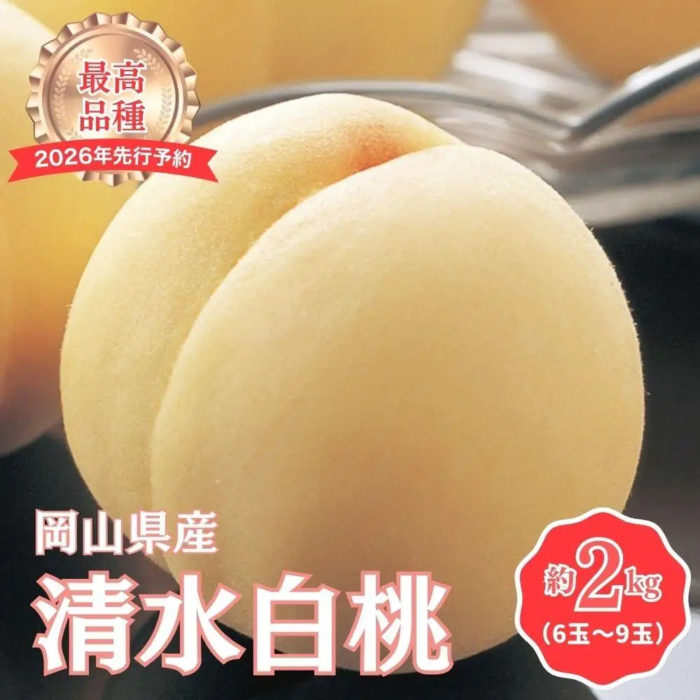 【2026年先行予約】［拝郷果樹園］岡山県産 清水白桃 約2kg（6玉～9玉）