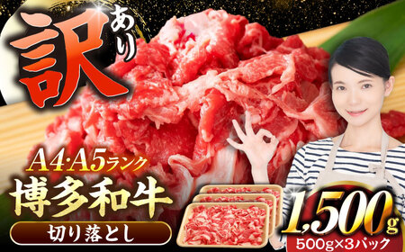 【訳あり】【A4-A5ランク】博多和牛 切り落とし 1.5kg（500g×3個）[VDZ004]国産 黒毛和牛 牛丼 肉じゃが