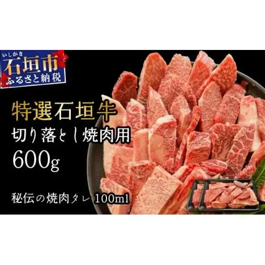 切り落とし焼肉用300g×2パック&石垣牛 MARU秘伝の焼肉タレ100ml×1本 　IM-38