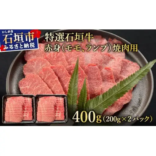 赤身（モモ、ランプ）焼肉用200g×2パック&石垣牛 MARU秘伝の焼肉タレ100ml×1本　 IM-40