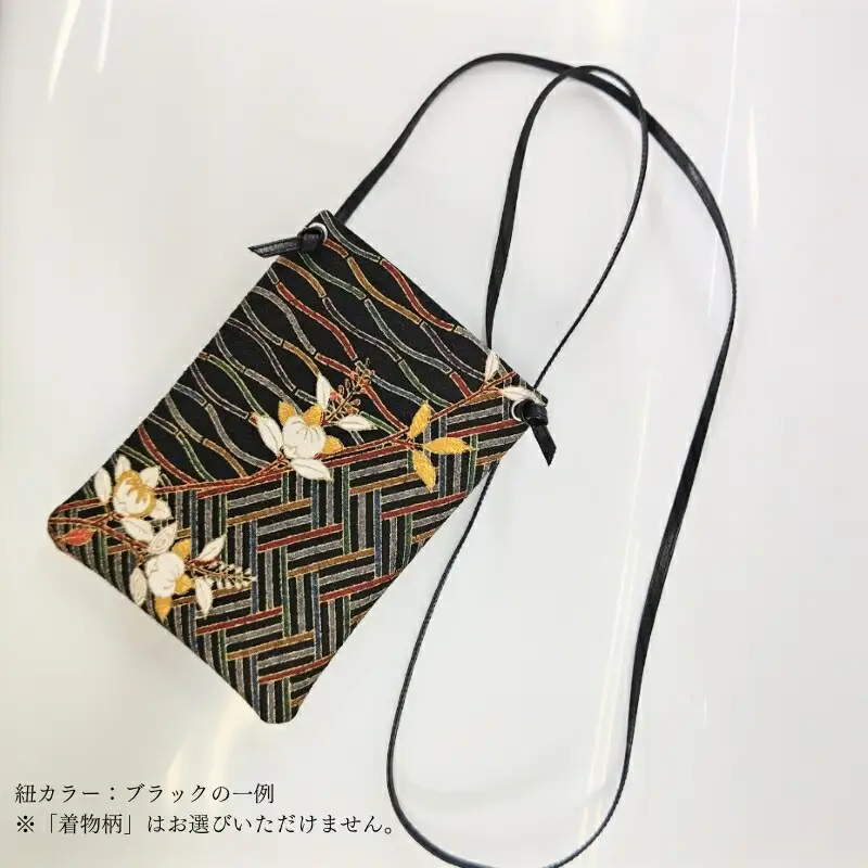 着物スマホポーチ (紐カラー：ブラック)_0072-006-T06-1
