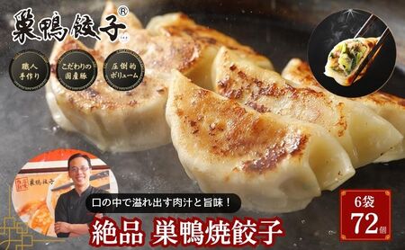 巣鴨餃子 箸が止まらない！ 絶品 焼餃子 6袋 72個 餃子 ぎょうざ ギョーザ 冷凍 焼き餃子 おかず おつまみ お取り寄せ 豊島区 東京都