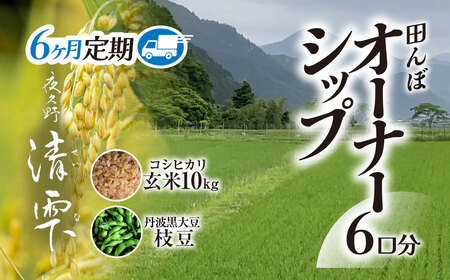 ＜令和8年10月中旬より発送！＞＜6ヶ月定期＞田んぼオーナーシップ 清雫 (6口分・玄米10kg・黒ムラサキ) ふるさと納税 福知山市 田んぼ オーナー オーナー制度 米 玄米 10kg 6回 60kg 令和8年度産 先行 収穫 夜久野 京都 【fc-DB001-C】【合同会社夜久野清雫】