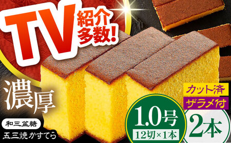 【濃厚で上品な甘み】和三盆糖 長崎五三焼かすてら 1.0号×2本 (職人手焼・底ザラメ) / カステラ 長崎カステラ ギフト / 南島原市 / 株式会社須崎屋[SCA020]