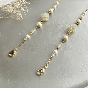 ガラスビーズのメガネチェーン＊ネックレスやマスクチェーンの3way使用可 [1560]