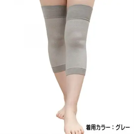 日本製 シルク 薄い 締めつけない スリムサポーター ひざ用 年中着用 グレー(1668-7259)_装飾品・工芸品  服飾小物 _【1603730】