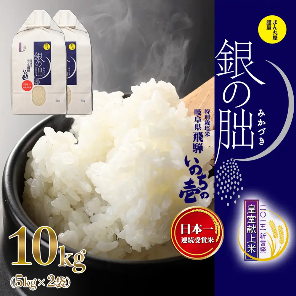 新米予約受付【2026年産米】【2026年11月発送】銀の朏 5kg×2袋 米≪テレビで紹介!!幻の米≫【13-33【11】】