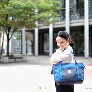 ＜右肩用＞お仕事バッグ　しごとーと　シャイニー　キャリーオン　コバルトブルー/ネイビー