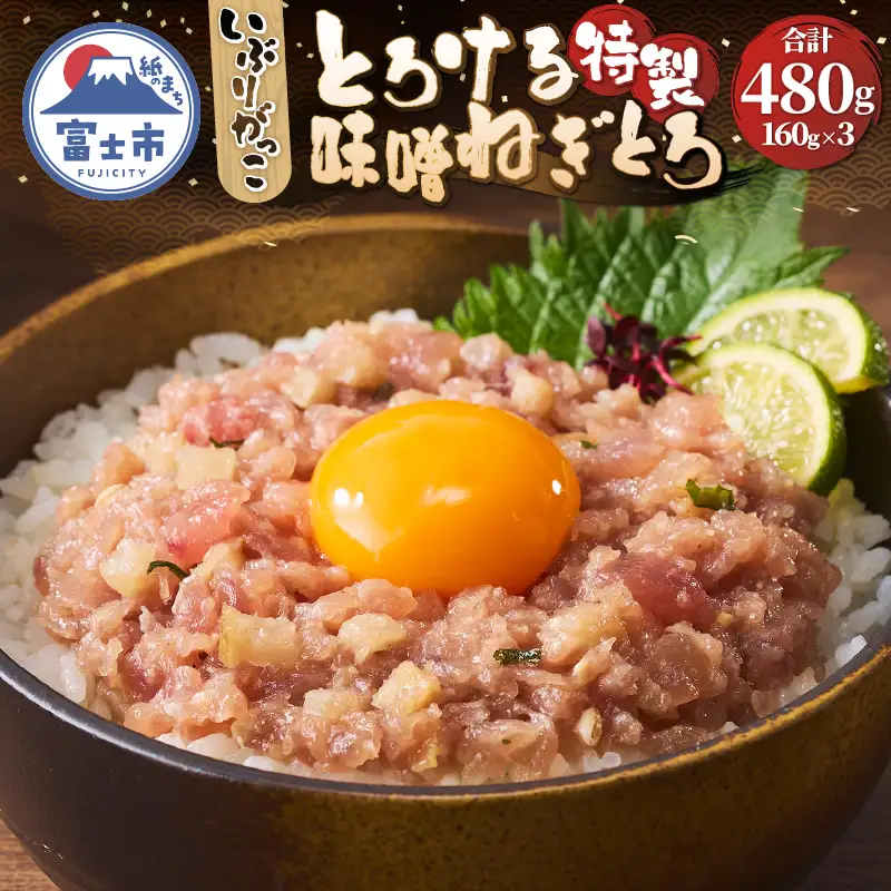 駿河屋賀兵衛 ネギトロ マグロ 味噌がっこ 1パック160g入り 計480g 真空袋 特製味噌 とろける いぶりがっこ 酒盗 とろがっこ 魚 海鮮 冷凍 富士市 [sf067-016]