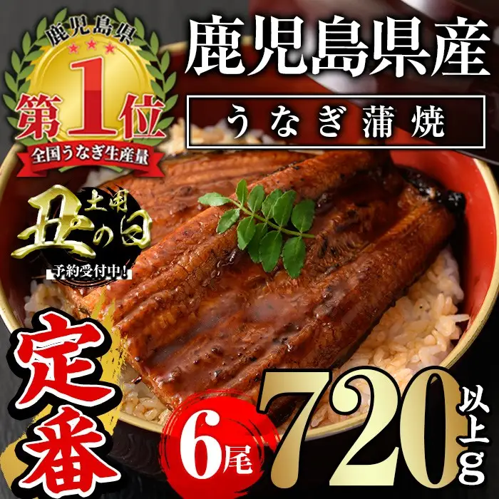 ＜丑の日先行予約受付中！＞ うなぎ 無投薬 鹿児島県産 ＜定番＞(計720g以上・ 約120g×6尾) うなぎ【西日本養鰻】A732-v01