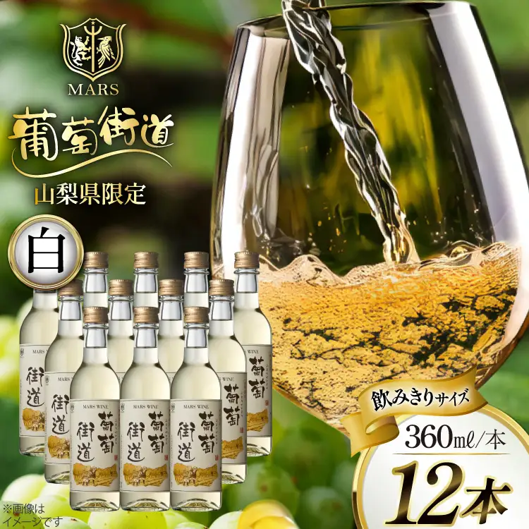 ワイン 白 やや辛口 葡萄街道 360ml 12本 ワインセット [本坊酒造株式会社マルス穂坂ワイナリー 山梨県 韮崎市 20743925] 