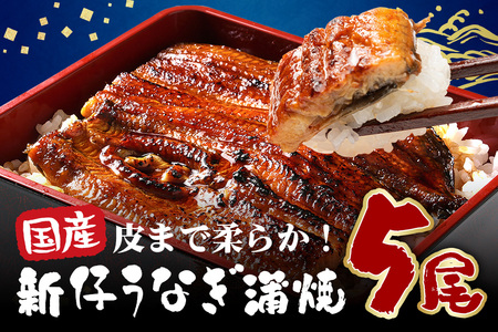超特大!やわらか 国内産うなぎ蒲焼 220～250g 5尾 計1,100g以上 肉厚ジューシー ふっくら柔らか ブランド鰻使用 秘伝のタレ・山椒付き 湯煎で簡単調理 うな丼 うな重 贈答用 ギフト 冷蔵配送 国産 茨城県 潮来市 (A23-007)