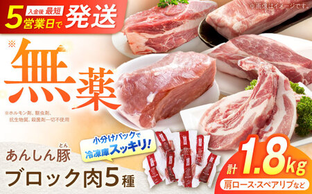 豚肉 ブロックセット 約1.8kg 豚肉ロースなど / 藤井ファーム [AWAF008]