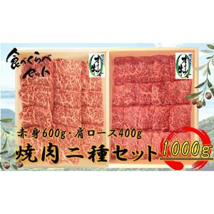 オリーブ牛　焼肉二種食べ比べセットA　1000g