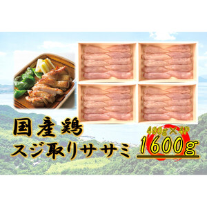 国産鶏　スジ取りササミ　1600g