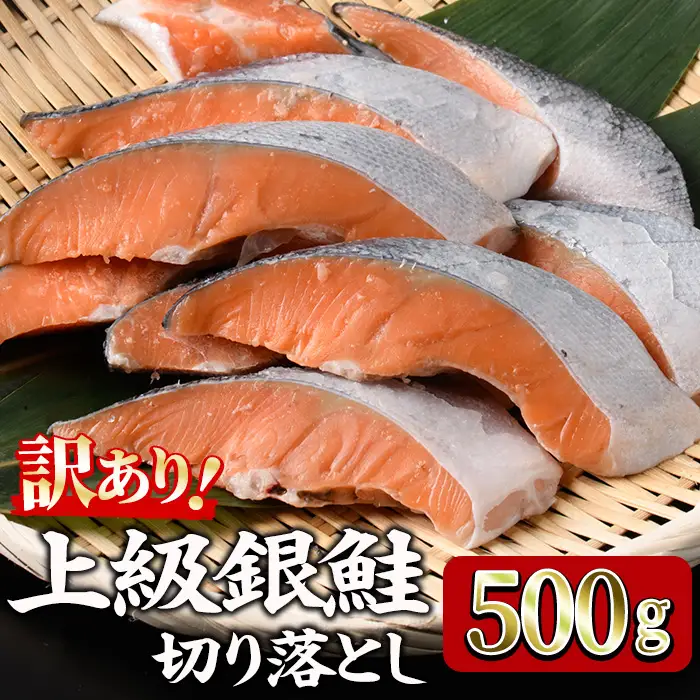 ＜訳あり＞ 甘塩 銀鮭切り落とし (500g) 小分け 切り身 鮭 海鮮 魚介類 さけ 鮭 しゃけ 鮭切身 カット済 塩焼き 簡単 フライ 魚 海鮮 冷凍 お弁当 おかず 【KI-19】【イチマル食品加工】